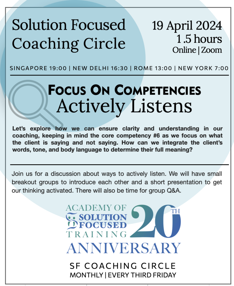 19 April 2024 – Focus on Competencies - Actively Listens