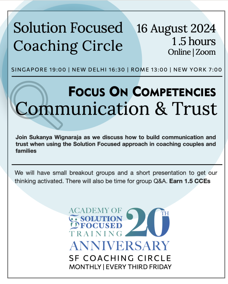 16 August 2024 – Communication & Trust With Couples & Families