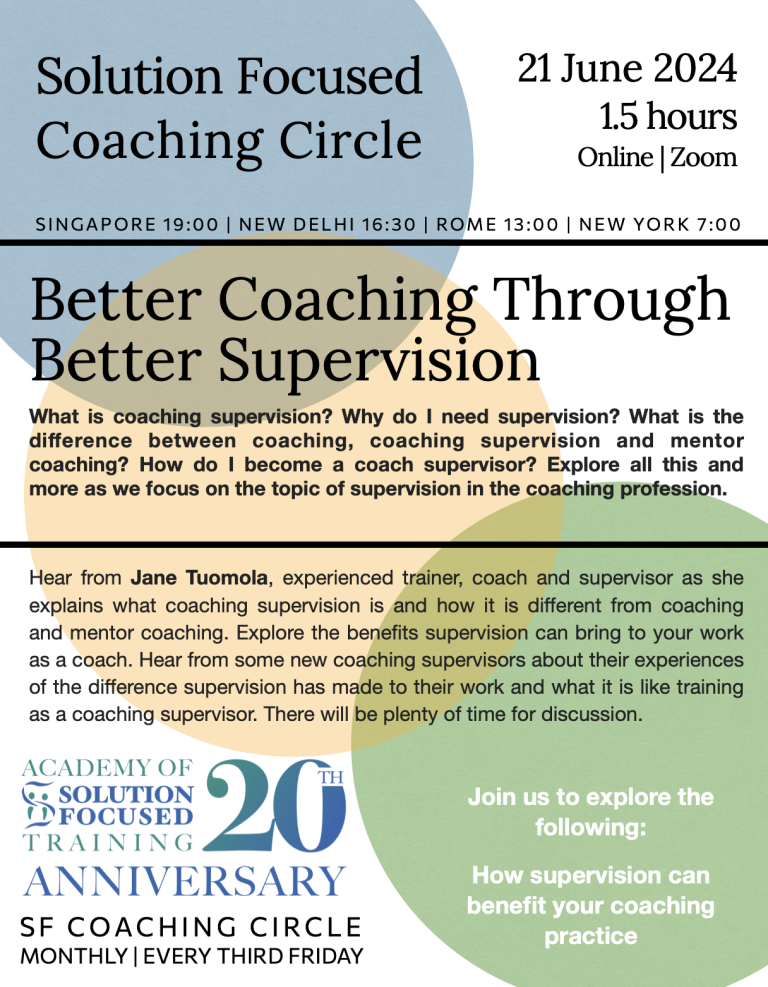 21 June 2024 – Solution Focused Supervision